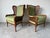 Brown Vintage Coastal Hollywood Regency Style Ethan Allen Faux Bamboo & Cane Wingback Bergère Chairs – A Pair For Sale - Image 8 of 12