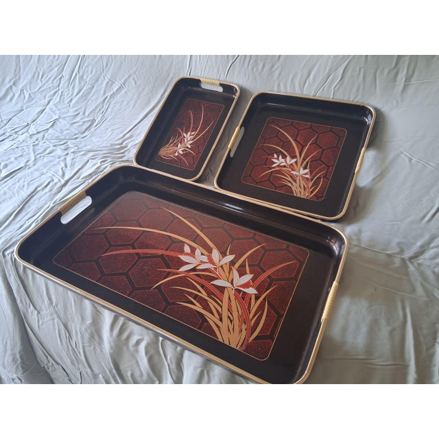 Vintage Japanese Style Serving Trays - A Set For Sale In Detroit - Image 6 of 12