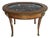 Antique Oval Inlayed Occasional Table With Inset Marble Top For Sale