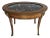 Antique Oval Inlayed Table With Inset Marble Top For Sale