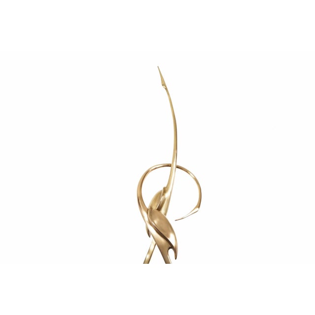 Mid-Century Modern Vintage Life-Size Brass Crane Sculpture by Boris Lovet-Lorski, 1950s For Sale - Image 3 of 10