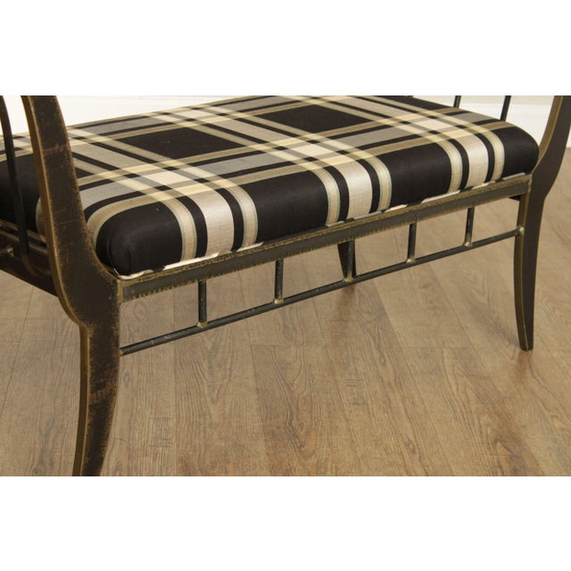 1990s Swaim Regency Style Heavy Iron Window Benches - A Pair For Sale - Image 9 of 13