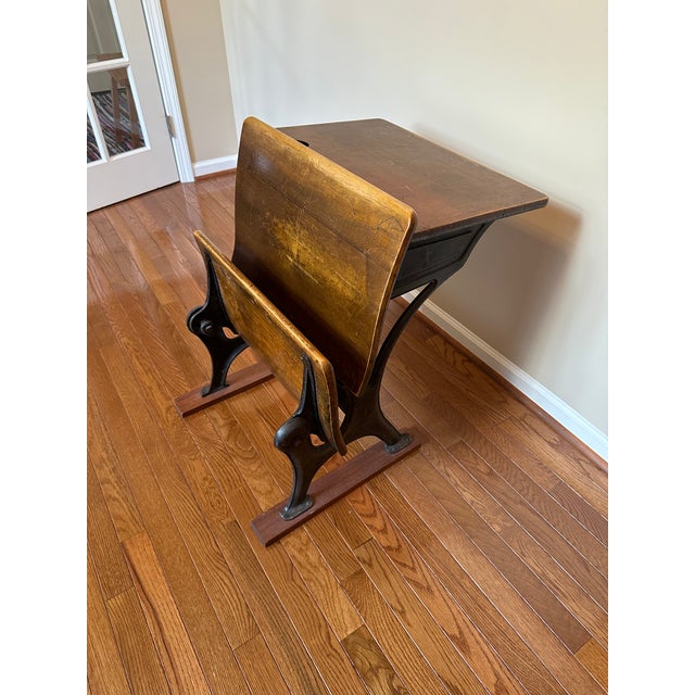 American Antique School Desk For Sale - Image 3 of 7