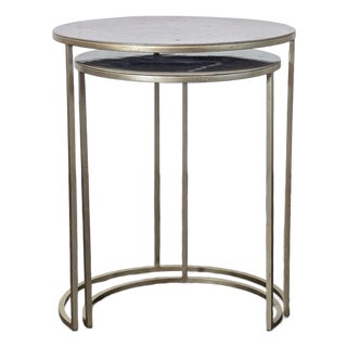 West Elm Enamel Top Nesting Tables For Sale