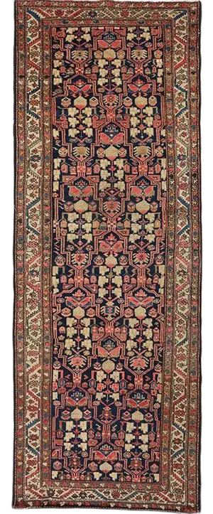 1930s Vintage Navy/Ivory Persian Malayer Area Rug