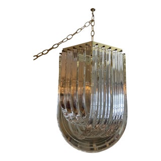 Mid 20th Century Hollywood Regency Bent Lucite Chandelier For Sale