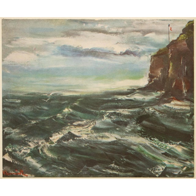 A stunning First Edition period offset lithograph, print, after painting "Sotteville-Sur-Mer" (1927) by Maurice Vlaminck...