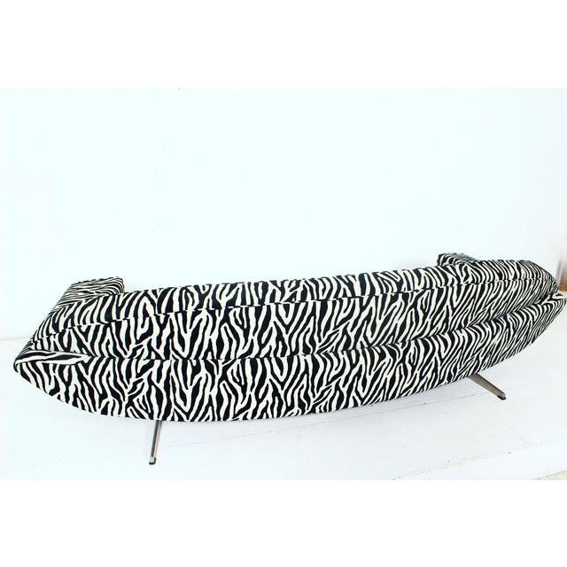 Curved Capri Three-Seat Sofa with Zebra Upholstery from Johannes Andersen, 1965 For Sale - Image 10 of 15