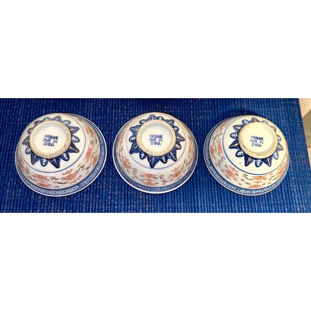 Vintage Chinese Rice Grain Bowls — Set of 6 For Sale - Image 11 of 12