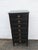 Distressed Painted Black Tall Narrow Lingerie Jewelry Chest 6334 For Sale - Image 12 of 13