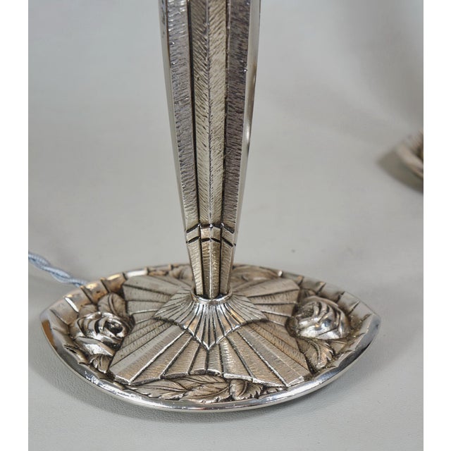 French Art Deco Table Lamp by P. Gilles & Degue 1925 France - A Pair For Sale - Image 6 of 10