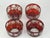 Early 20th Century Antique Bowls Ruby Bohemian Glass Red Flashed Engraved Copper Wheel Grape Leaf - Set of 4 For Sale - Image 5 of 12