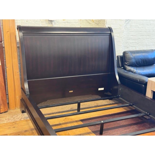 Queen Size Restoration Hardware Portman Sleigh Bedframe For Sale - Image 10 of 12