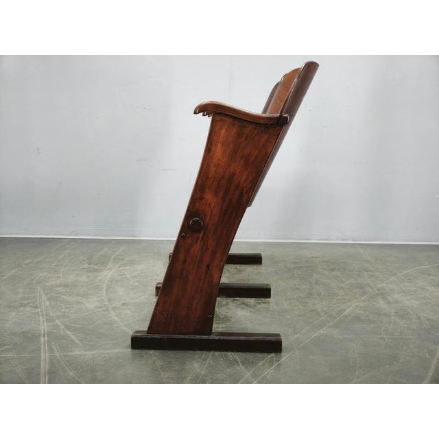 Czech Art Deco 2-Seater Cinema Bench in Beech Wood, 1920s For Sale - Image 12 of 15