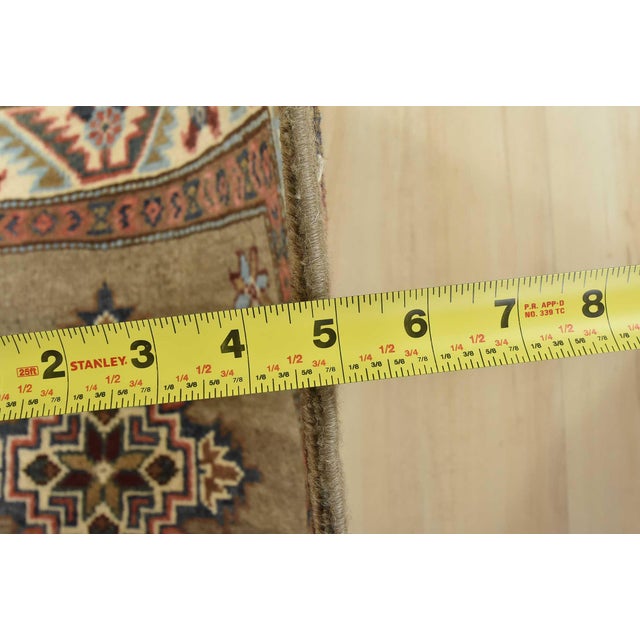 Kazak Runner 2’9” X 7’10” Brown Wool Tribal Hand-Knotted Oriental Rug For Sale - Image 10 of 12