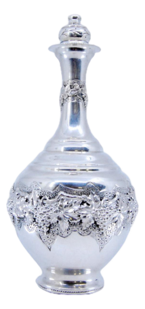 Silver Wine Jug with Reliefs of Bunches of Grapes and Leaves