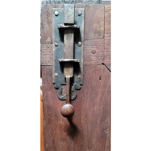 Wood Antique 1812 Nordic French Baroque Renaissance Oak Armoire Hand Carved Sea Serpents For Sale - Image 7 of 10