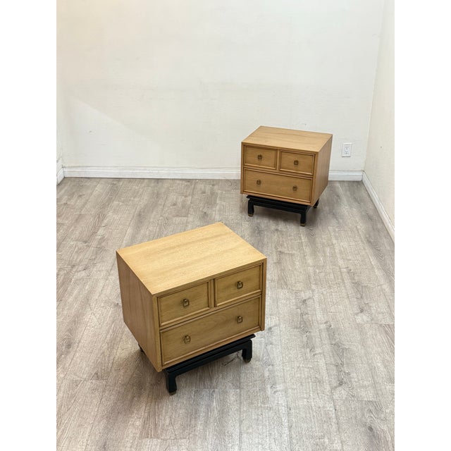 Wood Pair of Mid Century Modern Nightstands For Sale - Image 7 of 11