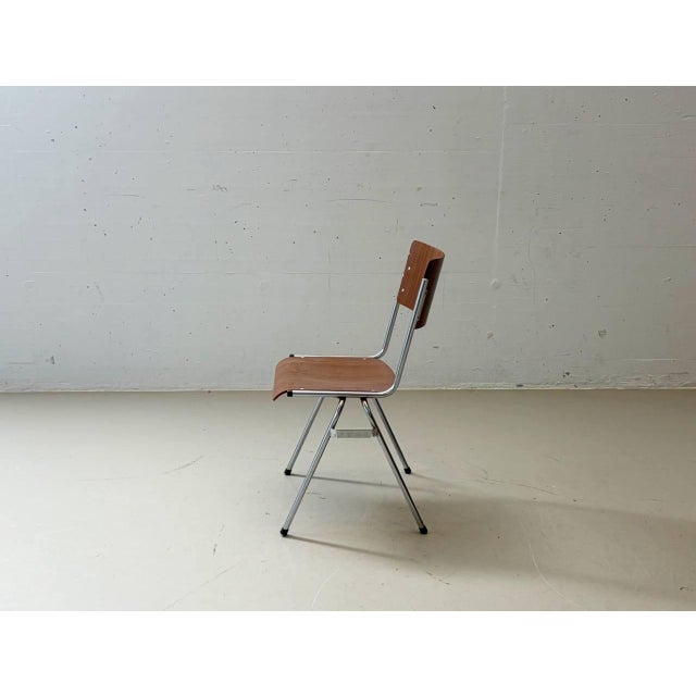 1970s Vintage Stacking Chair with Chrome Frame, 1970s For Sale - Image 5 of 17