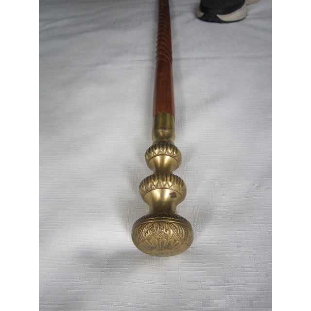 1950s Barley Twist Wood Walking Cane For Sale - Image 5 of 5