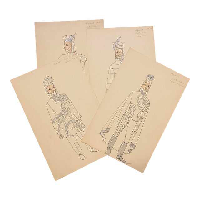 Larry Youngblood Mardi Gras Designs - Set of Four For Sale