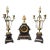 19th Century Lemerle-Charpentier Bronze Ormolu and Red Marble Clock Garniture Set For Sale
