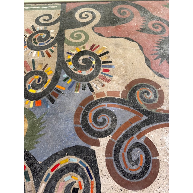 Post Punk Artist Uli Boege Ceramic and Concrete Mosaic Iron Dining Table Monumental Los Angeles Artist 1995 Indoor/Outdoor For Sale - Image 9 of 18