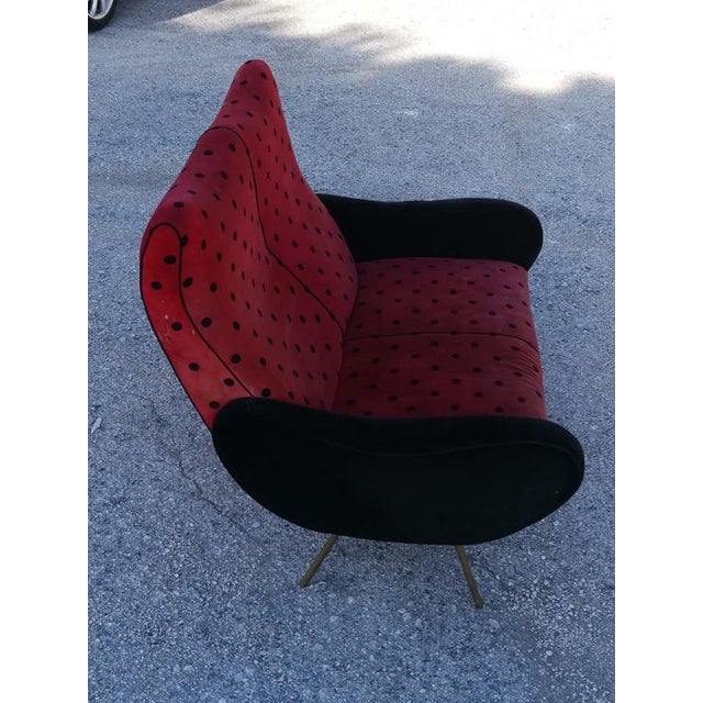 Ladybug Woven Velvet 2-Seater Sofa, 1950s For Sale - Image 10 of 17