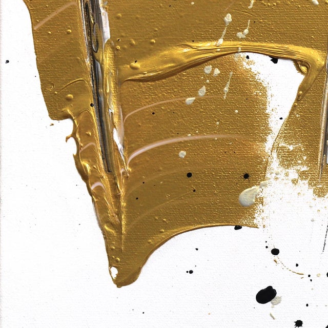 Golden Palms #4 - Tall Modern Textural Abstract Painting Original Artwork by Zabel For Sale - Image 4 of 9