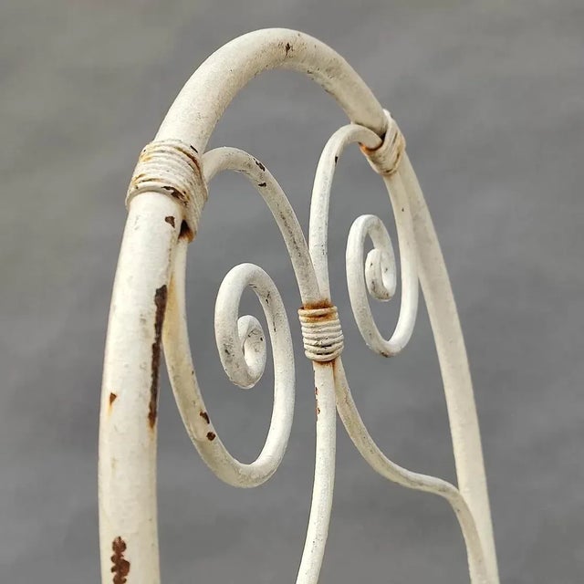 White Iron Garden Chairs, Set of 3 For Sale - Image 6 of 7