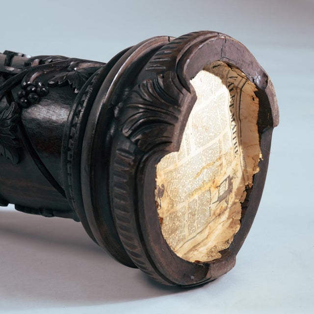 Wooden Pedestals Column with Hand-Carved Grapevine Motif, France, 1950s, Set of 2 For Sale - Image 13 of 14