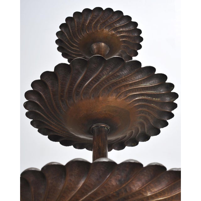 Patinated Bronze Three-Tier Muffin Dessert Stand or Display For Sale - Image 11 of 18