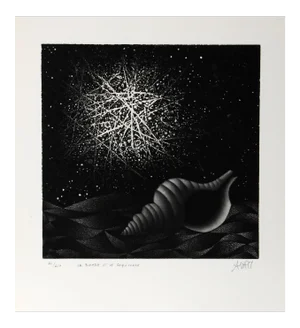 Mario Avati, La Bombe Et Le Coquille, Mezzotint