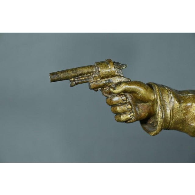 Brown The Defense of the Flag in Bronze by C. Anfrie, Late 19th Century For Sale - Image 8 of 18