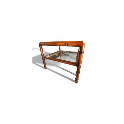 Vintage Bamboo Display Cabinet with Vienna Straw and Glass Shelves For Sale - Image 3 of 10