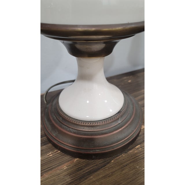 Hollywood Regency 1980s Creamy White and Brass Table Lamps by Paul Hanson - a Pair For Sale - Image 3 of 7