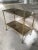 Mid-Century Modern French Gilt Metal & Faux Bamboo Bar Cart with Smoked Glasses by Maison Baguès, 1960s For Sale - Image 11 of 11