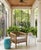 Mid-Century Modern Organic Lattice Teak Barrel Chair With Linen Cushion For Sale - Image 9 of 12