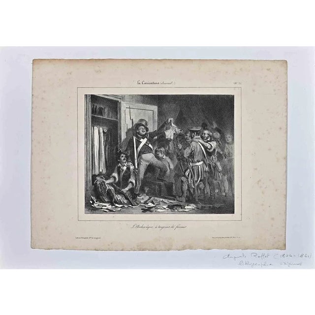 Real Life is a Lithograph realized by Auguste Raffet (1804-1860). Good condition on a yellowed paper. Hand signed by the...