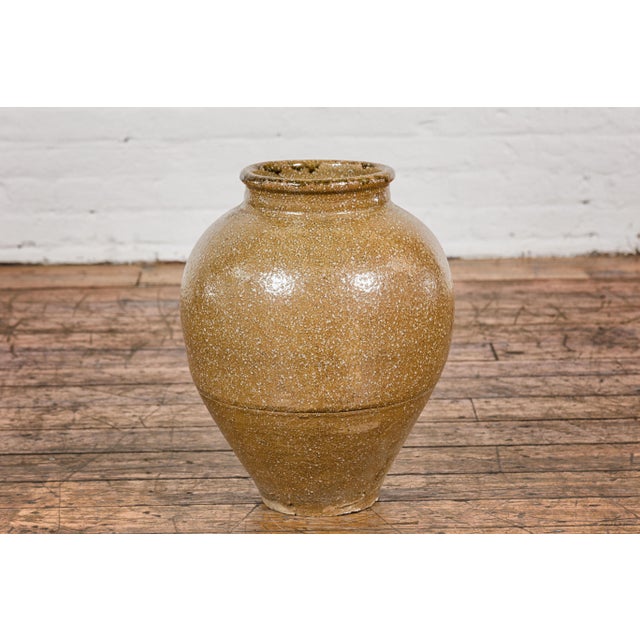 Japanese Taishō Period Two-Tone Sand Glaze Vase with Textured Finish, circa 1900 For Sale - Image 4 of 12
