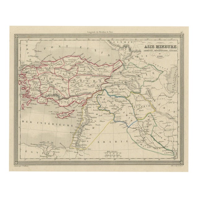 Antique Map of Asia Minor, 1845 For Sale