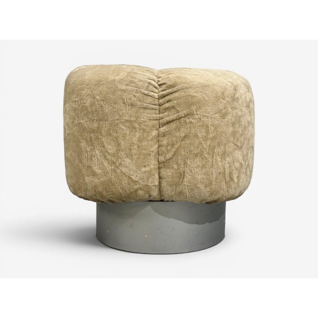 1940s Italian Modern, Ottomans, Fabric, Painted Wood, Italy, 1930s For Sale - Image 5 of 13