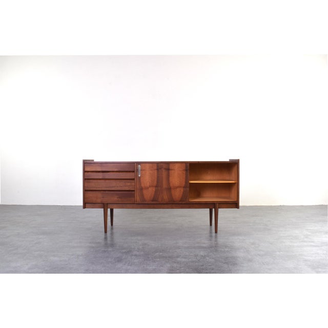 Mid-Century Modern Mid-Century Modern Polish Walnut Sideboard from Bytom Furniture Factory, 1960s For Sale - Image 3 of 18
