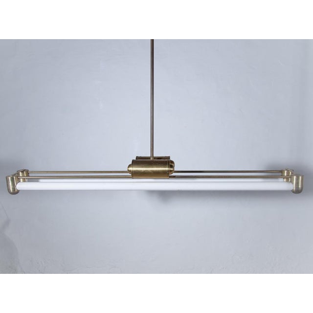 Art Deco Bauhaus Brass Counterbalance Pendant Lamp, Germany, 1930s For Sale - Image 6 of 11