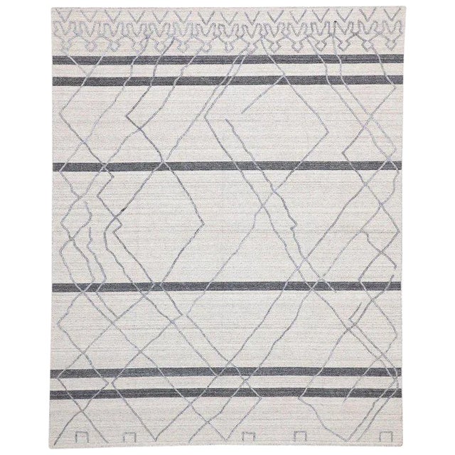Contemporary Gray Moroccan Style Area Rug - 8′ × 10′ For Sale