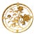 Vintage Mid 20th Century Gold Metal Asian Flower Wall Decor For Sale