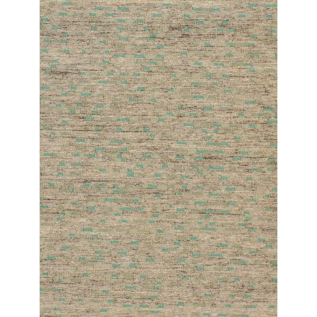 Textile Swedish Style Kilim Deco Aqua Rug 8' X 10' For Sale - Image 7 of 9
