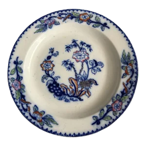 Antique Thomas Dimmock & Co. Flow Blue Bamboo Plate