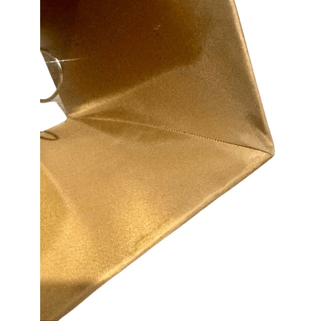 Good condition Enhance your lamp with this elegant vintage square bell lampshade. Featuring a rich, deep red exterior and...