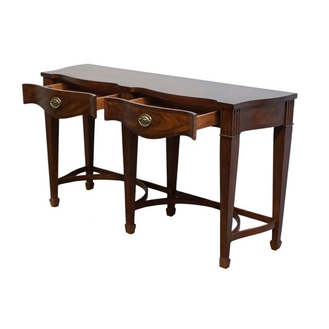 Broyhill Furniture 100th Anniversary Collection Flame Mahogany Duncan Phyfe Style 62" Console / Sofa Table For Sale In Kansas City - Image 6 of 12